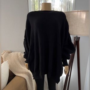 Free People Oversized Black Knit Sweater Size XL